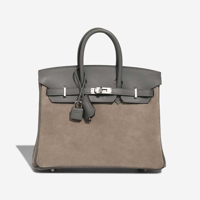 Hermès Birkin 25 Veau Grizzly / Swift Gris Meyer / Gris Caillou Front | Sell your designer bag