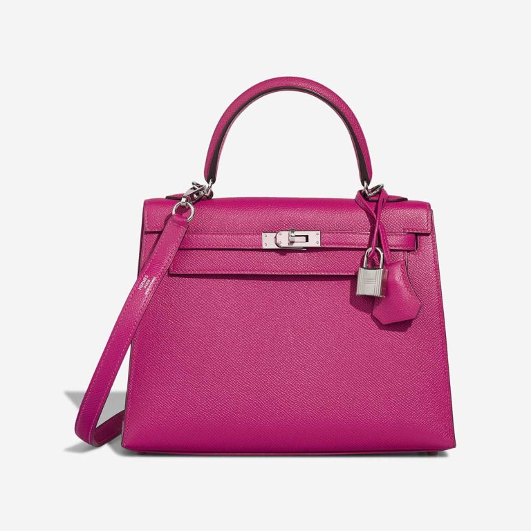 Hermès Kelly 25 Epsom Rose Pourpre Front | Verkaufen Sie Ihre Designertasche