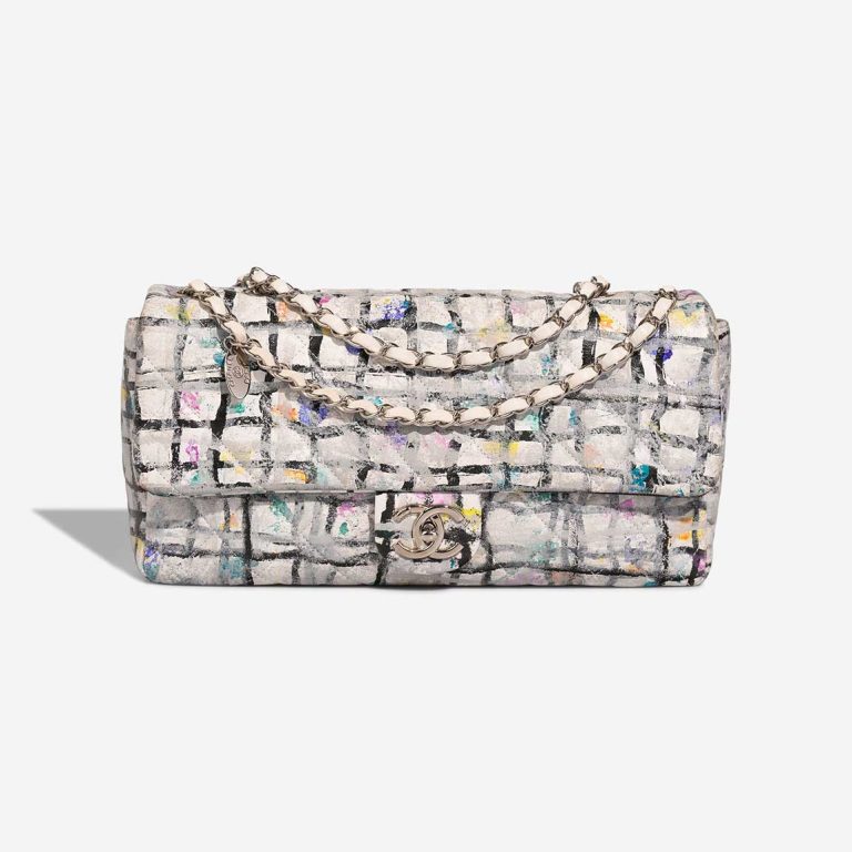 Chanel Timeless Jumbo Lamb White / Multicolour Front | Sell your designer bag