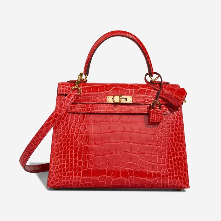 Hermès Kelly 25 Alligator Mississippi Rouge de Coeur Front | Sell your designer bag