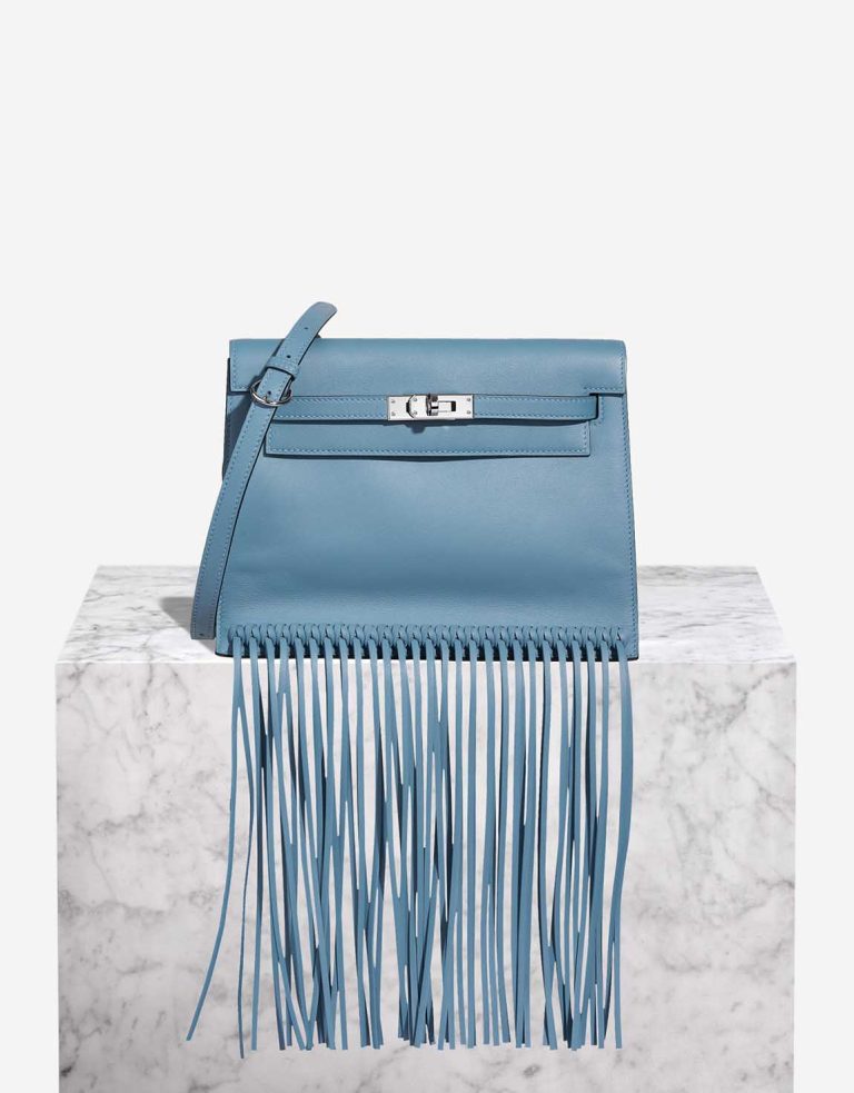 Hermès Kelly Danse Anate Swift New Bleu Jean Front | Sell your designer bag