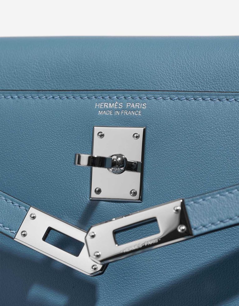 Hermès Kelly Danse Anate Swift New Bleu Jean Logo | Sell your designer bag