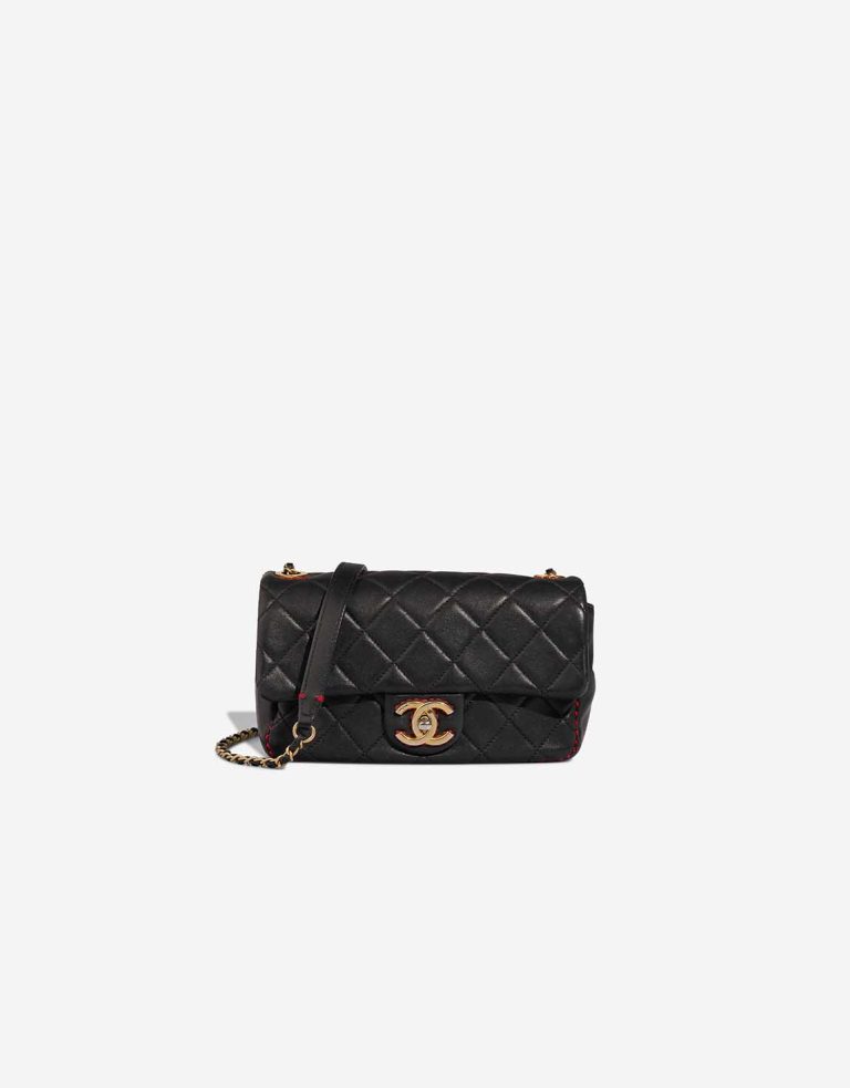 Chanel Timeless Mini Rectangular Lamb Black Front | Sell your designer bag