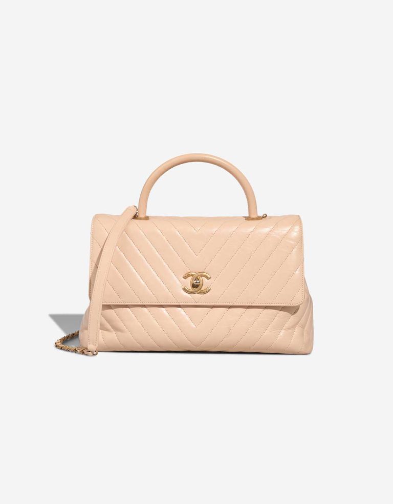 Chanel Timeless Handle Large Calf Beige Front | Sell your designer bag