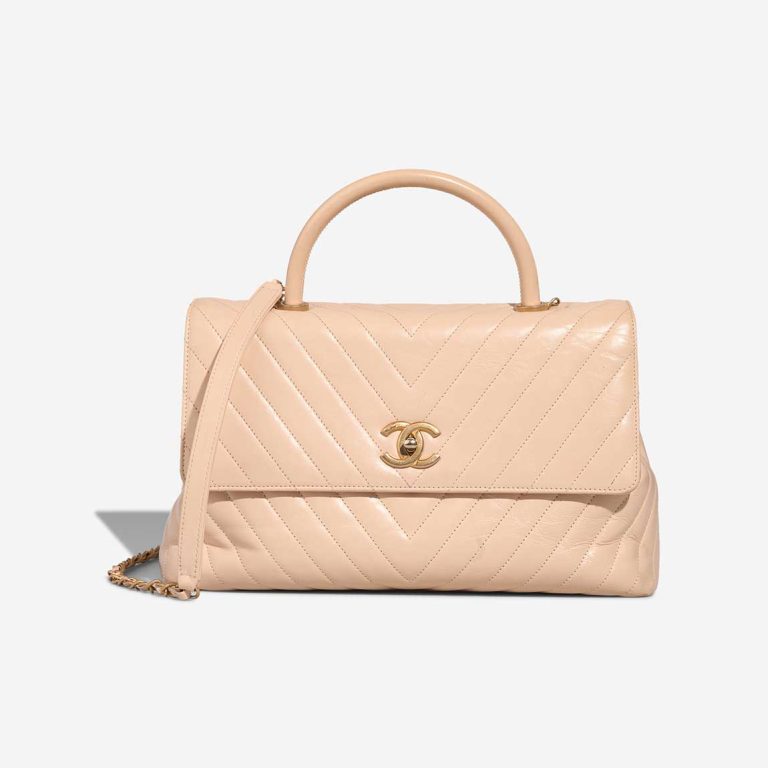 Chanel Timeless Handle Large Calf Beige Front | Sell your designer bag