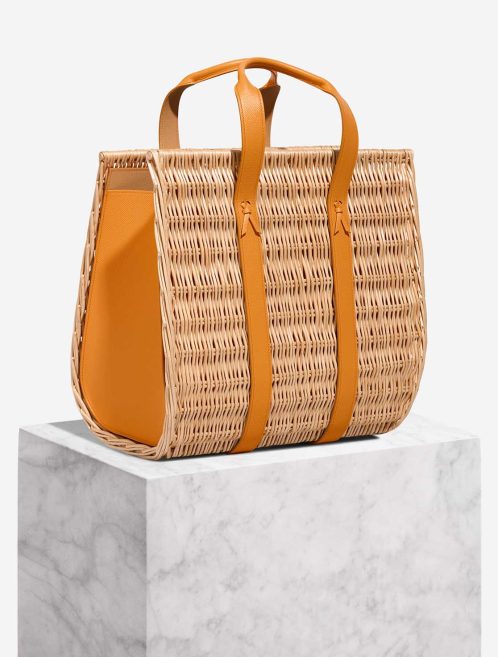 Hermès Petit h Picnic Basket Wicker / Epsom Apricot / Trench / Naturel Front | Sell your designer bag