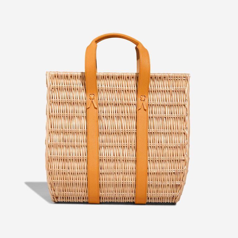 Hermès Petit h Picnic Basket Wicker / Epsom Apricot / Trench / Naturel Front | Sell your designer bag