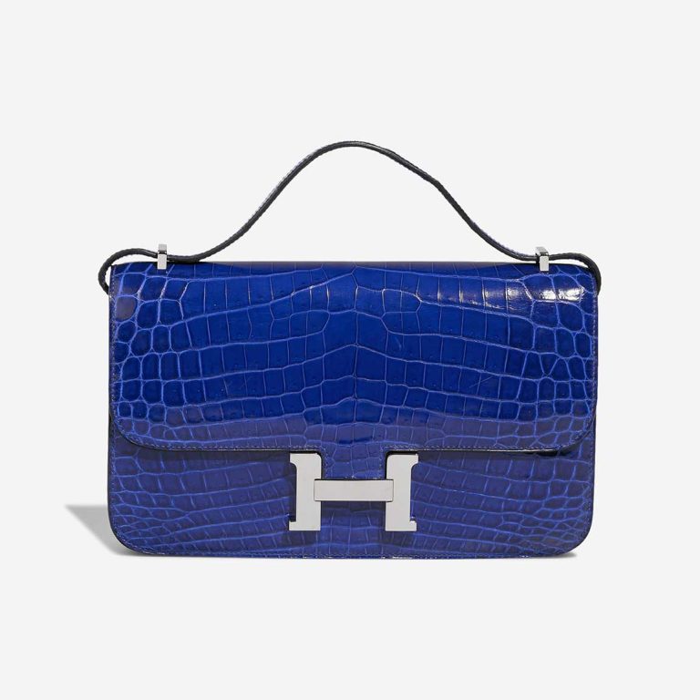 Hermès Constance Elan Niloticus Crocodile Bleu Électrique Front | Sell your designer bag