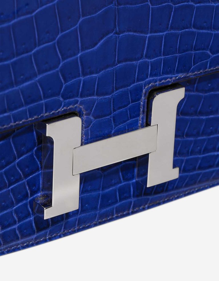 Hermès Constance Elan Niloticus Crocodile Bleu Électrique Front | Sell your designer bag