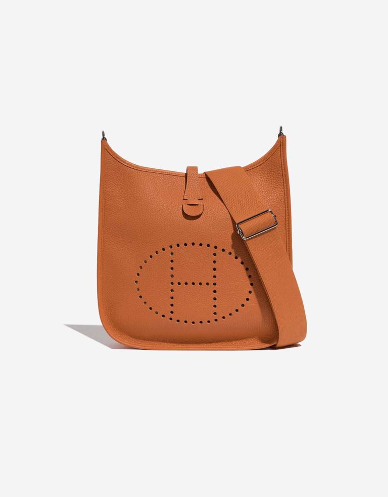 Hermès Evelyne 29 Taurillon Clémence Orange Front | Sell your designer bag