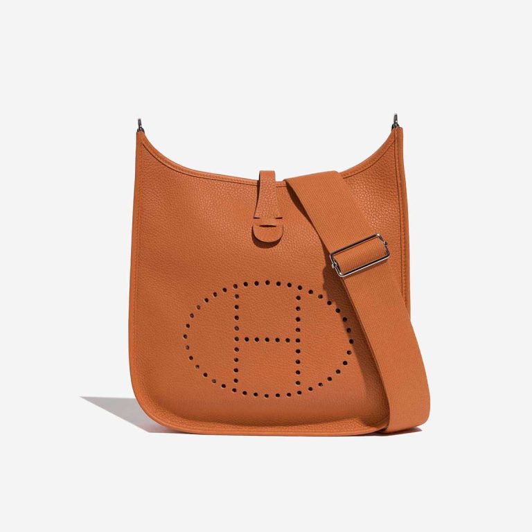 Hermès Evelyne 29 Taurillon Clémence Orange Front | Sell your designer bag