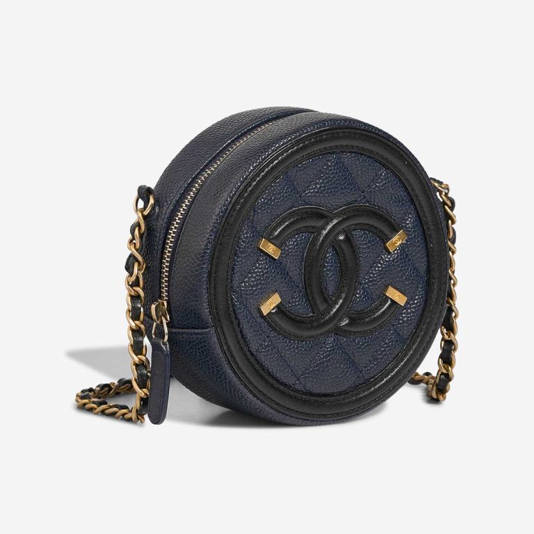 Chanel Filigree Round Clutch Caviar Dark Blue | Vendez votre sac de créateur