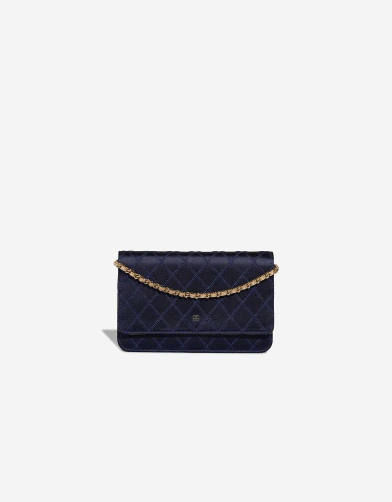 Chanel Timeless Wallet On Chain Silk / Lamb Blue / Gold Front | Sell your designer bag