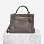 Hermès Kelly HSS 32 Swift Gris Meyer / Rouge Grenat Front | Sell your designer bag