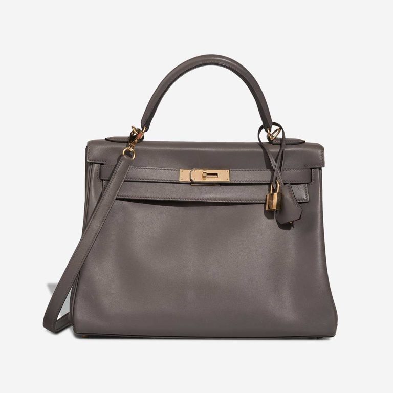 Hermès Kelly HSS 32 Swift Gris Meyer / Rouge Grenat Front | Sell your designer bag