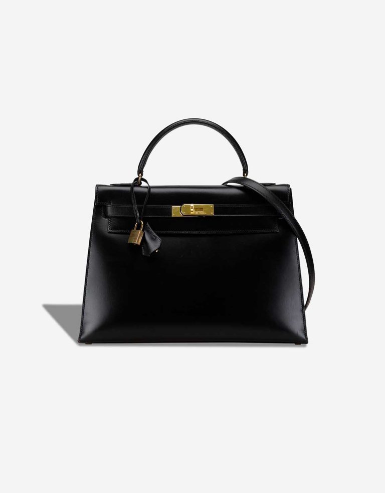 Hermès Kelly 32 Box Leather Black Front | Sell your designer bag