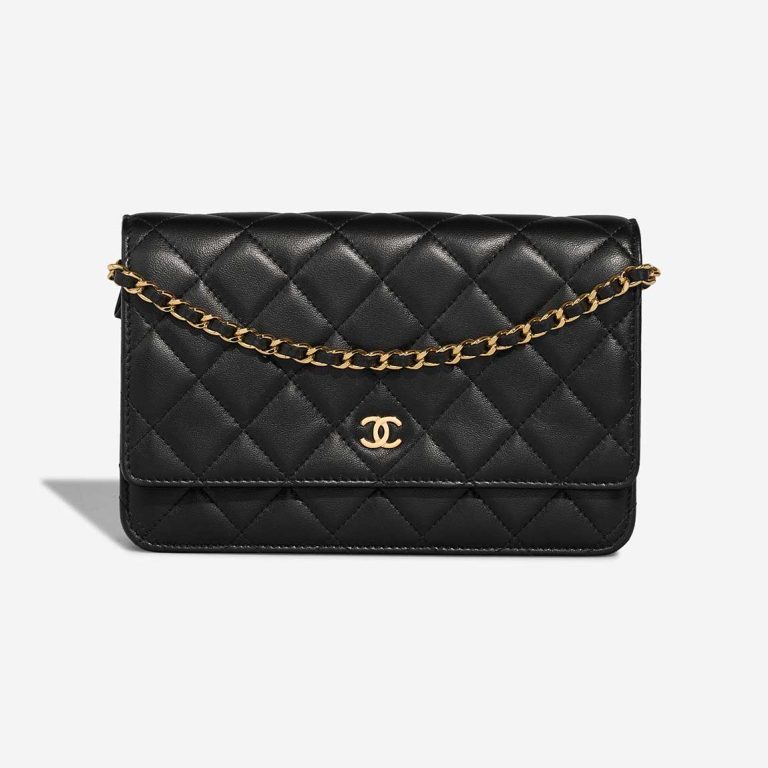 Chanel Timeless Wallet On Chain Lamb Black Front | Sell your designer bag