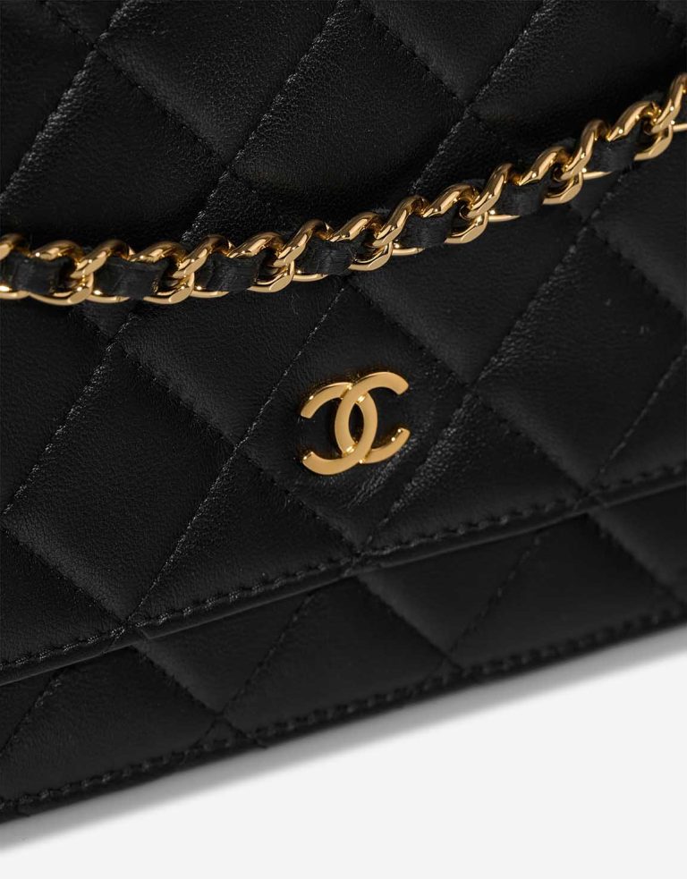 Chanel Timeless Wallet On Chain Lamb Black Closing System | Sell your designer bag