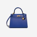 Hermès Kelly 25 Tadelakt Bleu Électrique Front | Sell your designer bag