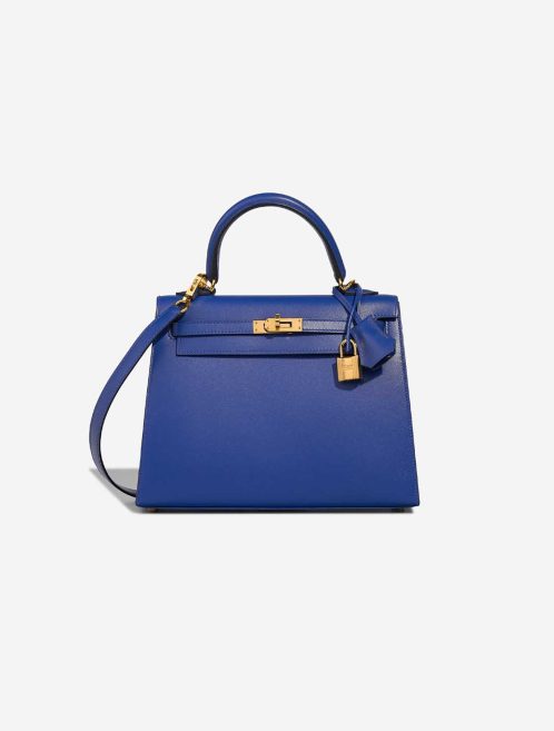 Hermès Kelly 25 Tadelakt Bleu Électrique Front | Sell your designer bag