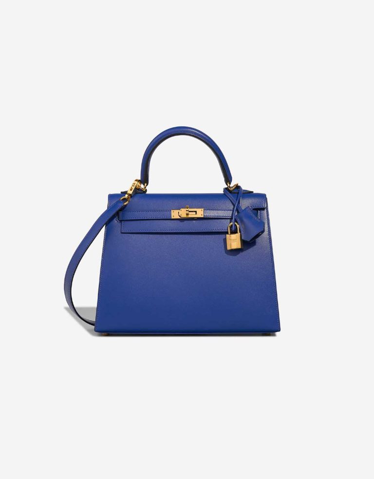 Hermès Kelly 25 Tadelakt Bleu Électrique Front | Sell your designer bag