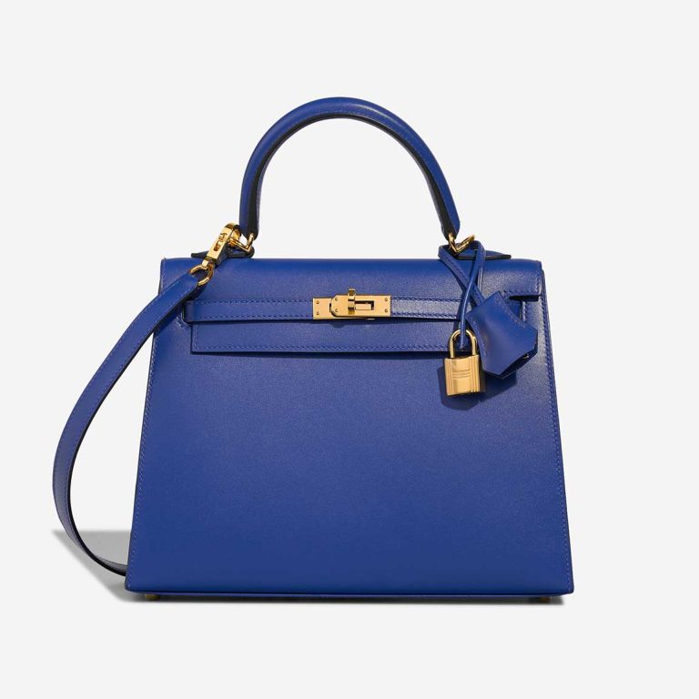 Hermès Kelly 25 Tadelakt Bleu Électrique Front | Sell your designer bag