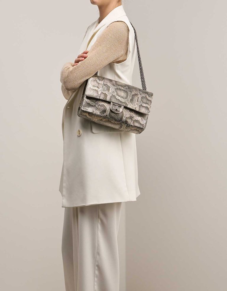 Chanel 2.55 Reissue 227 Python Grey Front | Sell your designer bag