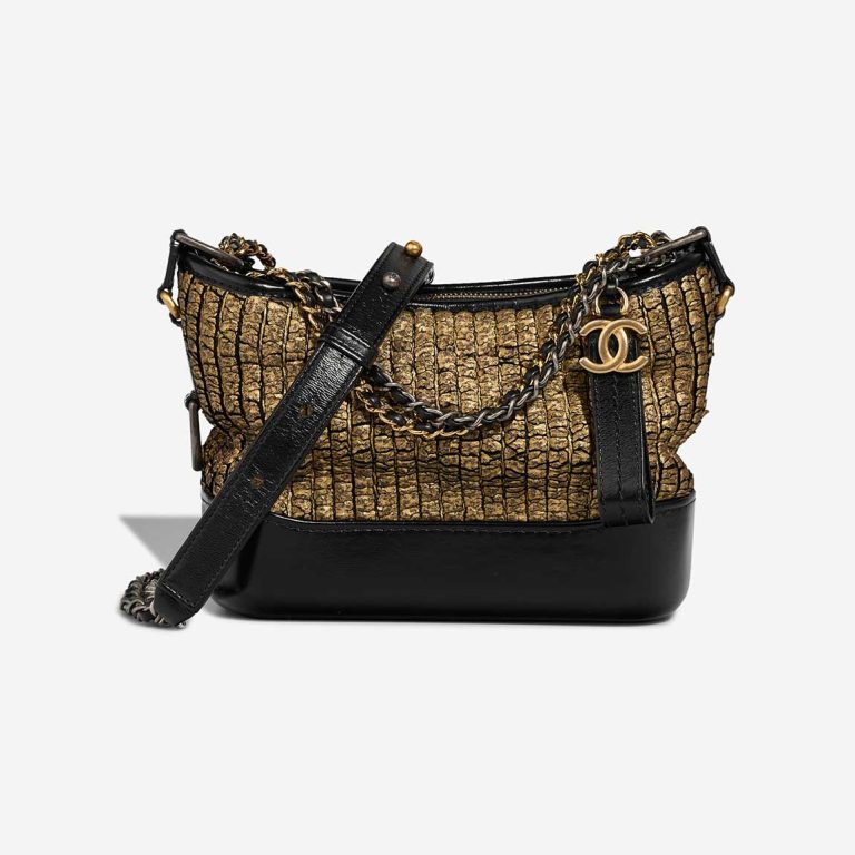 Chanel Gabrielle Small Tweed / Lamb Black / Gold Front | Sell your designer bag