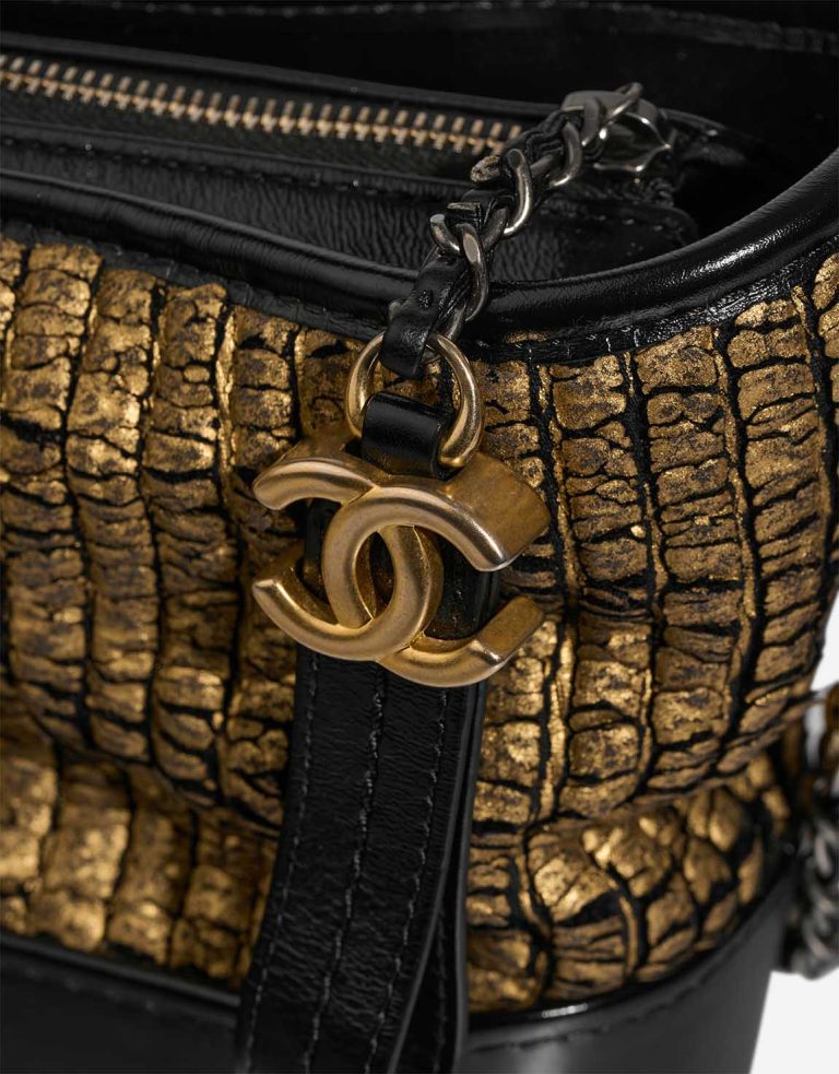 Chanel Gabrielle Small Tweed / Lamb Black / Gold Closing System | Sell your designer bag