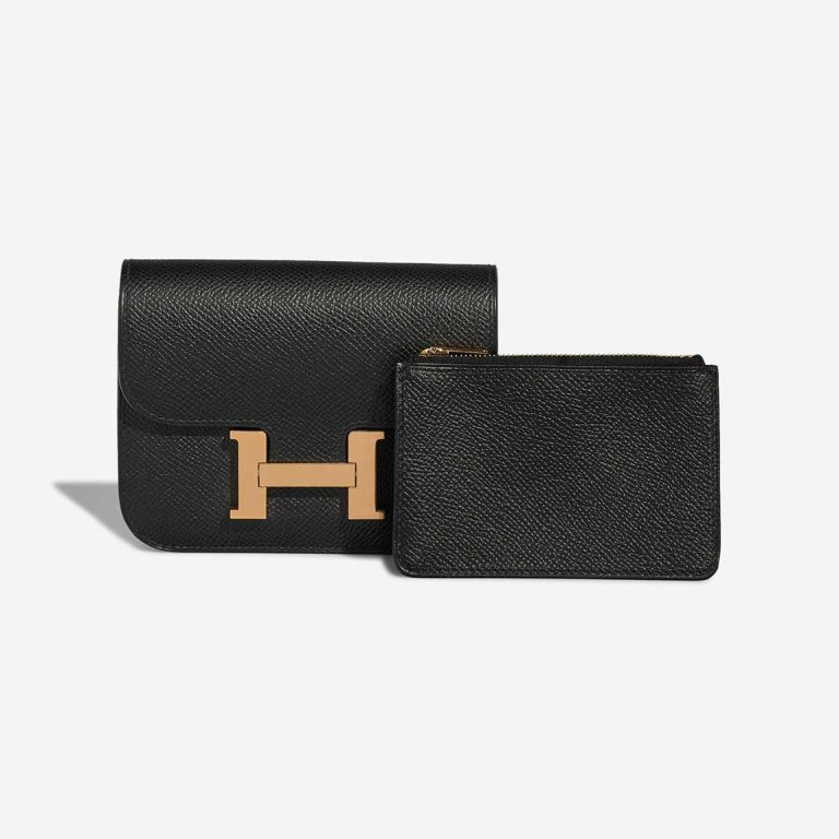 Hermès Constance Slim Wallet Epsom Black Front | Sell your designer bag