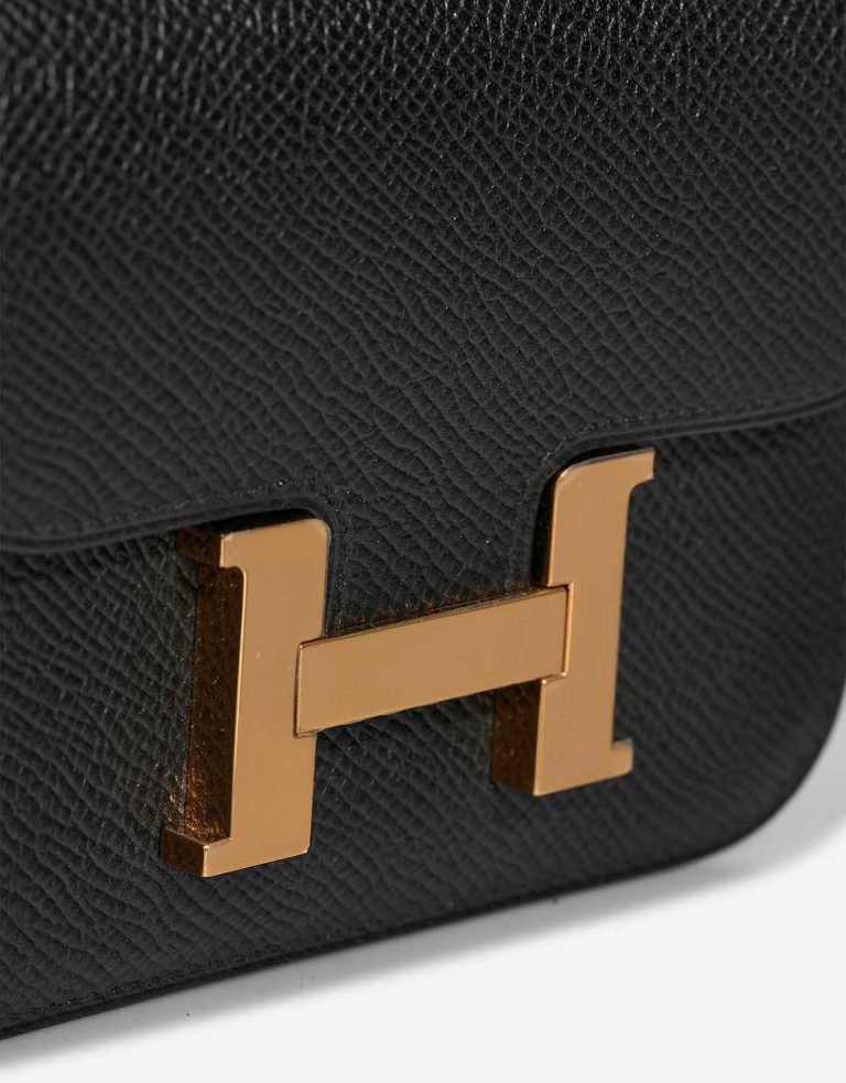 Hermès Constance Slim Wallet Epsom Black Closing System | Sell your designer bag