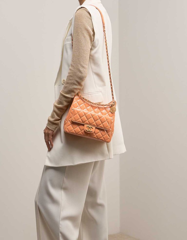 Chanel Hobo Aged Calf Orange Front | Sell your designer bag