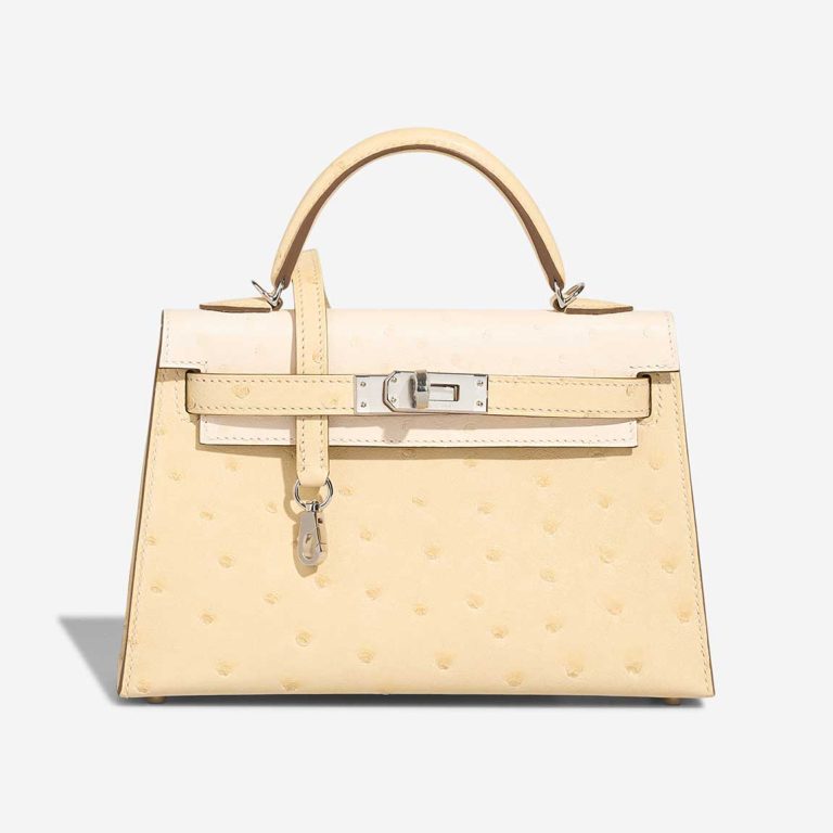 Hermès Kelly Mini Ostrich Vanille / Nata Front | Verkaufen Sie Ihre Designer-Tasche