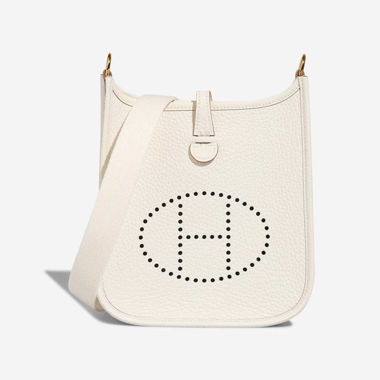 Hermès Evelyne 16 Taurillon Clémence White Front | Sell your designer bag