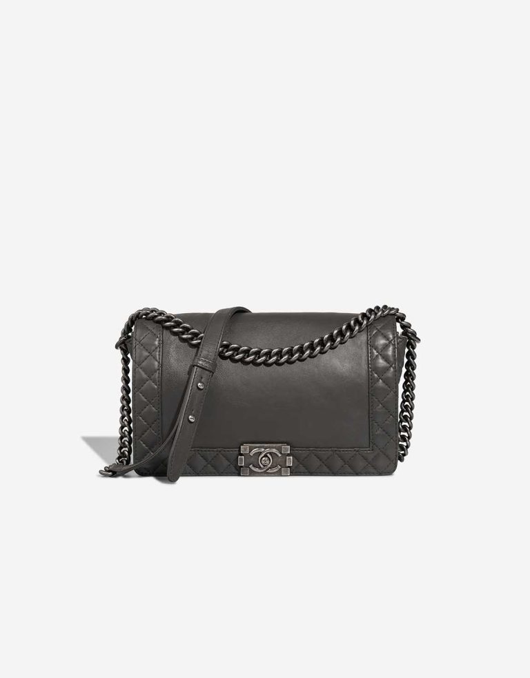 Chanel Boy Large Lamb / Calf Grey Front | Sell your designer bag