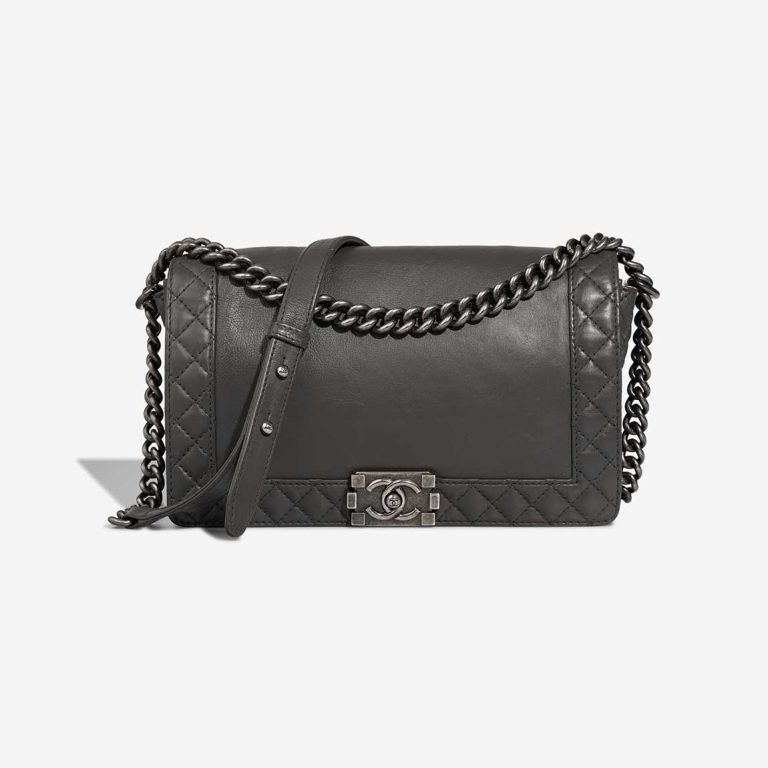 Chanel Boy Large Lamb / Calf Grey Front | Sell your designer bag