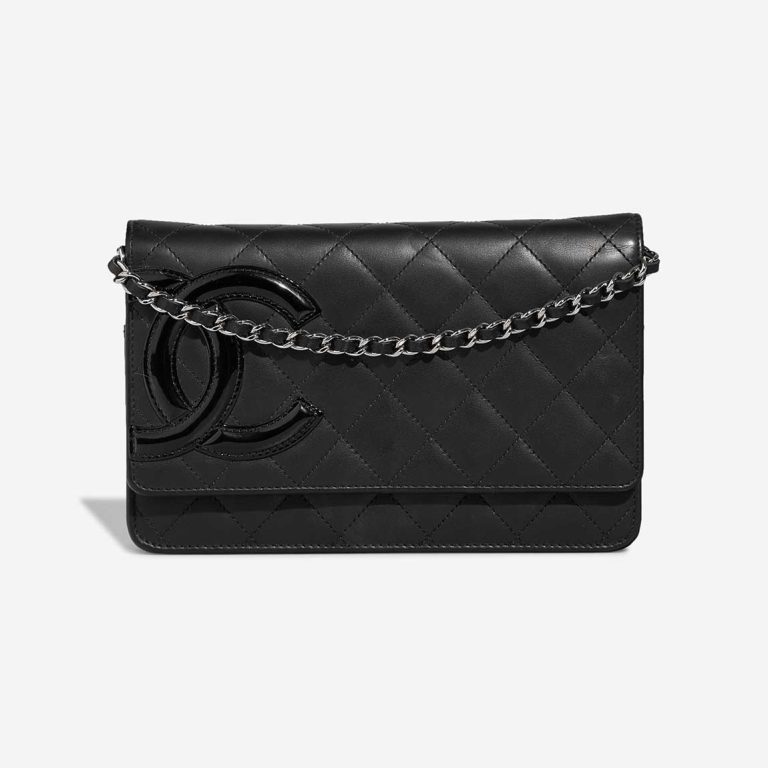 Chanel Wallet On Chain Lamb / Patent Black / Neon Pink Front | Sell your designer bag