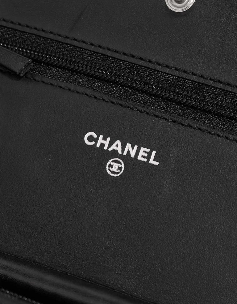 Chanel Wallet On Chain Lamb / Patent Black / Neon Pink Logo | Sell your designer bag