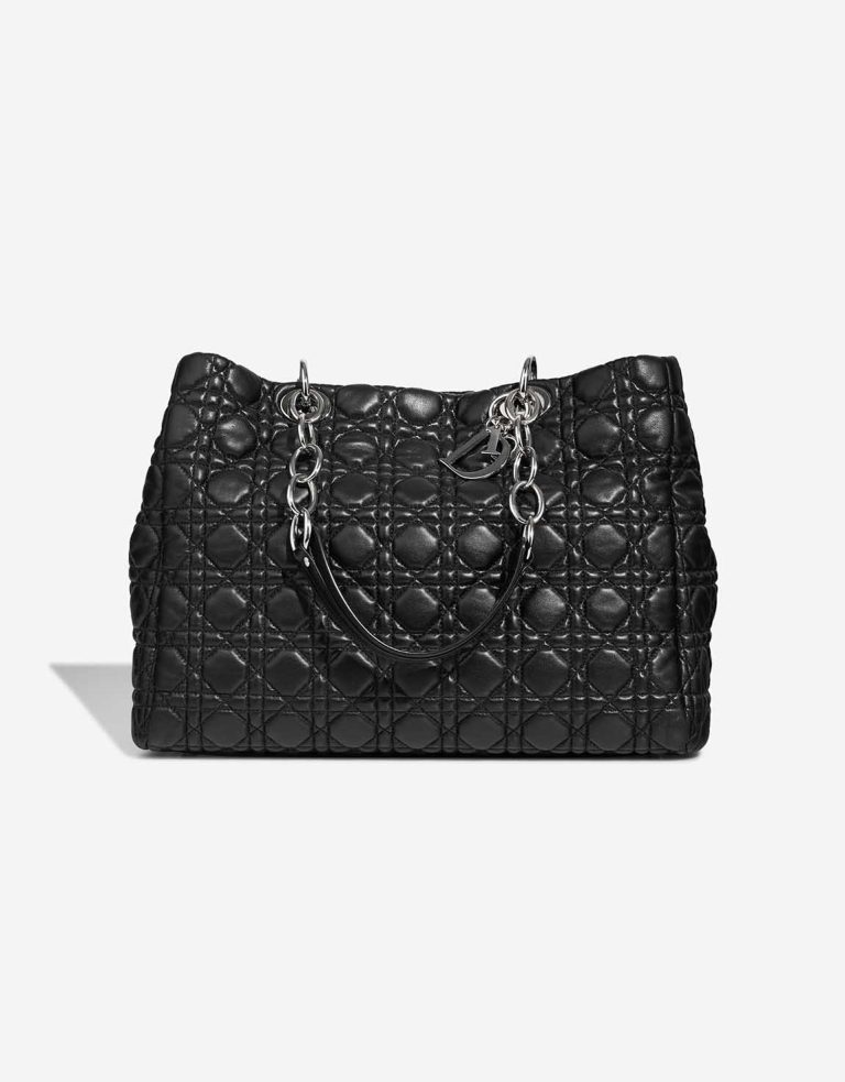 Dior Shopper Medium Lamb Black Front | Sell your designer bag