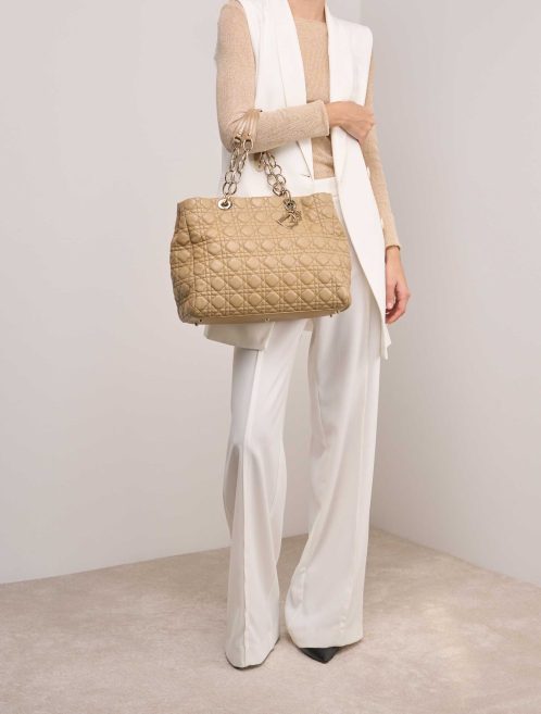 Dior Shopper Medium Lamb Beige on Model | Sell your designer bag