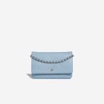 Chanel Timeless Wallet On Chain Lamb Blue Front | Sell your designer bag