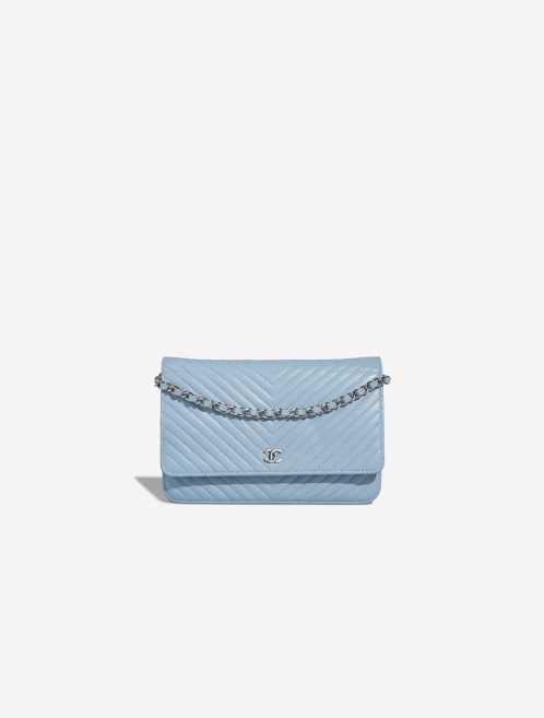 Chanel Timeless Wallet On Chain Lamb Blue Front | Sell your designer bag