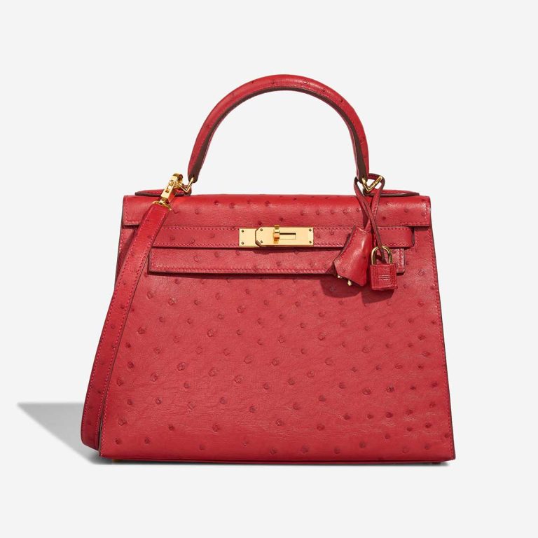 Hermès Kelly 28 Ostrich Rouge Vif Front | Sell your designer bag