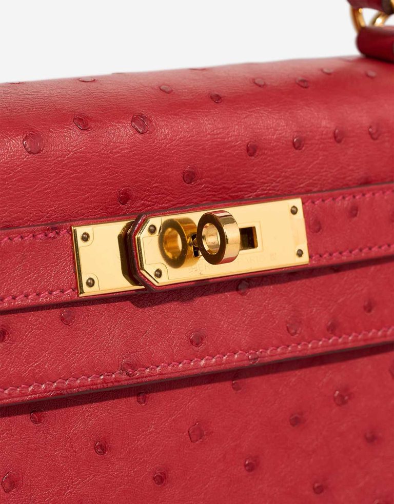 Hermès Kelly 28 Ostrich Rouge Vif Closing System | Sell your designer bag