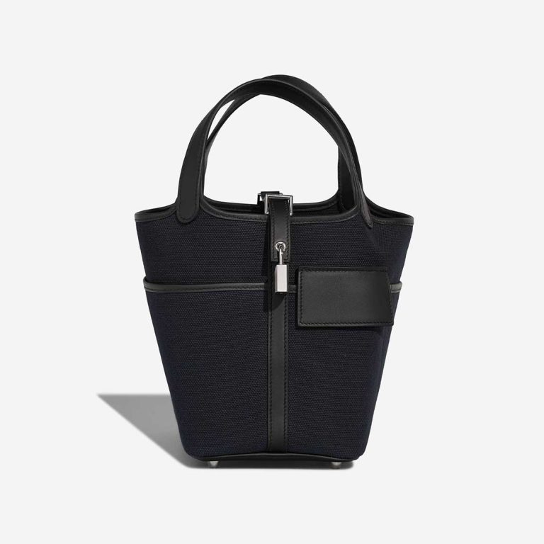 Hermès Picotin Cargo 18 Toile / Swift Black / Bleu Marine Front | Sell your designer bag