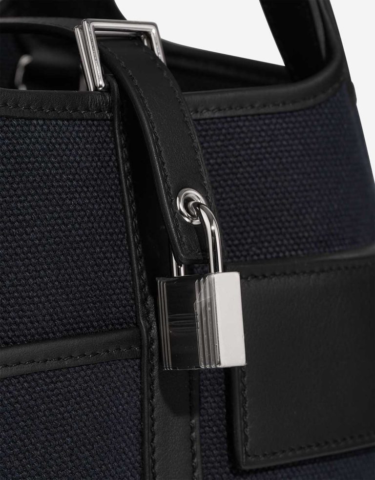 Hermès Picotin Cargo 18 Toile / Swift Black / Bleu Marine Closing System | Sell your designer bag