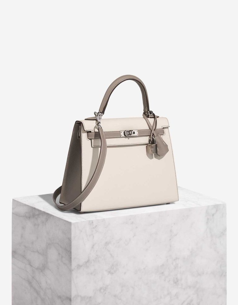 Hermès Kelly 25 Epsom Craie / Gris Asphalte Front | Sell your designer bag