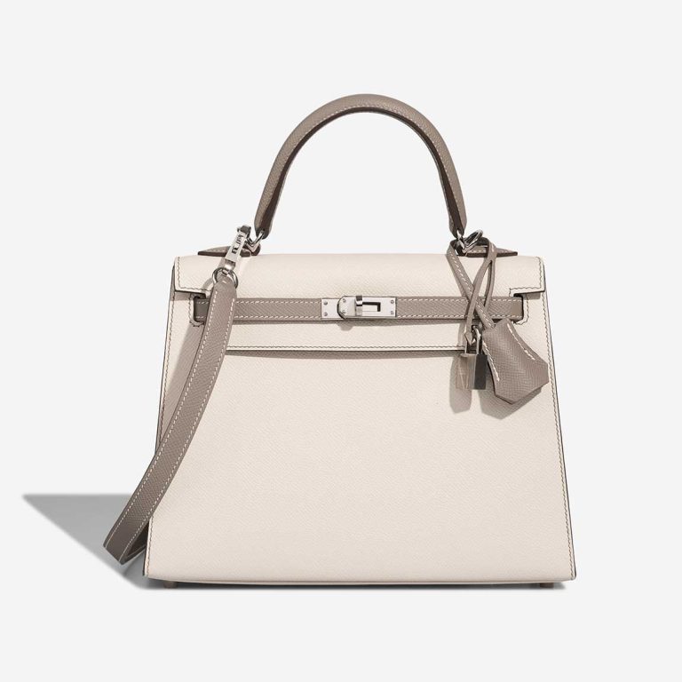 Hermès Kelly 25 Epsom Craie / Gris Asphalte Front | Sell your designer bag