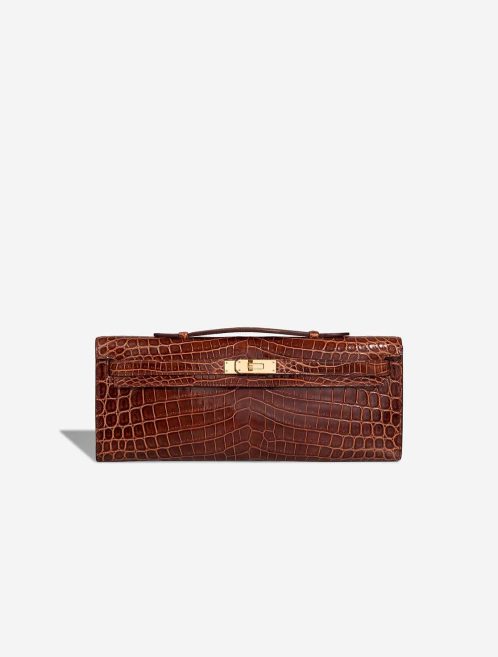 Hermès Kelly Cut Clutch Alligator Mississippi Miel Front | Sell your designer bag