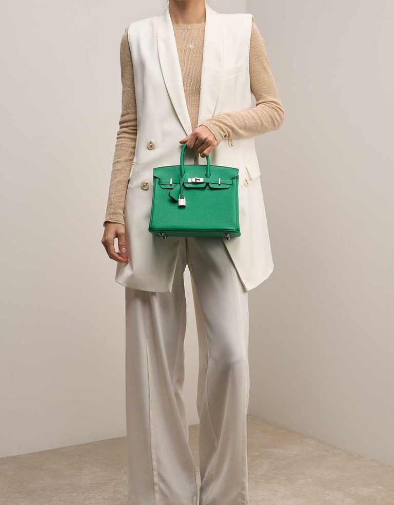 Hermès Birkin 25 Togo Vert Vertigo on Model | Sell your designer bag